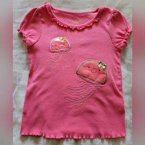 EUC Okie Dokie CUTE Girls Pink Shirt with Octopus' Size 6X